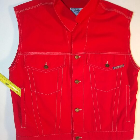 Soda Pop Superior Equipment  NWOT   thick denim vest/sleeveless shirt - size S - - Picture 8 of 15